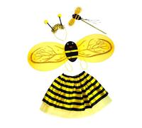 Oshhni Kit Costume da Ape per Bambini con, Copricapo, Gonna e Bacchetta per Carnevale in Maschera per Bambini, Giallo