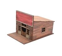 Oshhni Kit Modello di Edificio cittadino in 1/72, Puzzle in Legno 3D per Adulti, Diorama Fai da Te, Modello di architettura con Tavolo di Sabbia per, Barra