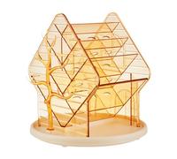 Oshhni Makeup Organiser Rotante Supporto Cosmetici Porta Accessori Trasparente Vassoio Compartimenti Organizer Girevole Plastica Durevole Adatto per Tavolo D, Oro Chiaro