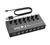 Oshhni Mini Mixer Audio Mixer di Linea per Sub mixaggio Professionale Portatile Stereo/Mono a Basso Rumore per Computer Telefono Altoparlante palco Club, 6 Canali
