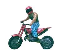 Oshhni Modelli di Motociclisti in 1:64 con Motocicletta, Piccole Persone, diorami, Modelli di Motociclisti per Il Tavolo da Sabbia del Layout della, Rosso