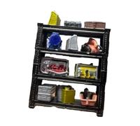 Oshhni Modellino in Miniatura di Un Rack in 1/64, Modello di Scena per Officina/Garage, Accessori per Officina di Riparazione Auto, Nero