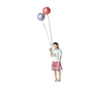 Oshhni Modello in Miniatura di Ragazza Che Tira Palloncini in 1/64, Realizzato a Mano con Dettagli Raffinati, Versatile per Esposizione su Diorama, 2 Palloncini