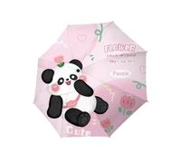Oshhni Ombrello parasole con rivestimento nero, ombrellone portatile da passeggio all'aperto, Panda carino