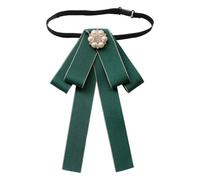 Oshhni Papillon pre-annodato da donna, elegante e multifunzionale, per ballo di fine anno, in tessuto di poliestere, 18x10,9 cm, accessorio per abito, Verde Scuro
