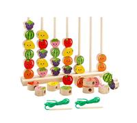 Oshhni Perline di legno impilabili, gioco di logica, giocattolo didattico da viaggio, blocchi impilabili, forme corrispondenti per bambini in età prescolare