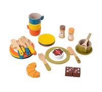 Oshhni Piatti e stoviglie in Legno per Giocare a Finta, Set da Gioco per coordinazione Occhio-Mano, educazione Pratica, stoviglie, Set di Piatti Giocattolo