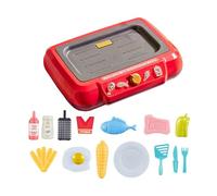 Oshhni Playset da cucina per bambini Fai finta di cucinare Playset educativo Gioco di ruolo realistico Cucina friggitrice Giocattolo per bambini per regalo, Rosso