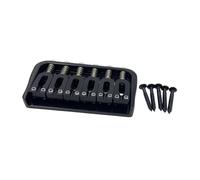 Oshhni Ponte fisso per chitarra a 6 corde, in metallo professionale robusto con vite di ricambio per ponte fisso per chitarra elettrica. Accessori, Nero