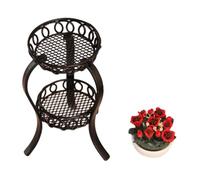 Oshhni Portavasi in Miniatura e Bonsai, Mini Ornamento Floreale, Modello Realistico, Micro Paesaggio, pianta Artificiale, Finta vegetazione, Nero