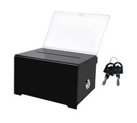 Oshhni Scatola per donazioni in acrilico con 2 chiavi, contenitore multifunzionale per suggerimenti, contenitore per la raccolta dei biglietti del bar, 16x12x10 Cm