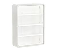 Oshhni Scatola trasparente per statuette, antipolvere, organizer, mensole da parete per pietre, mini giocattoli, figure, barattolo per spezie, White L