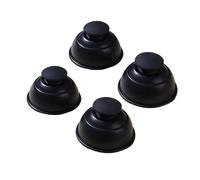 Oshhni Set di 4 coppette in silicone, coppette per massaggio, riutilizzabili, strumento per coppettazione a vuoto, ventosa per schiena, corpo, massaggio, Nero