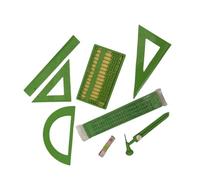 Oshhni Set di 9 righelli matematici i per non vedenti, strumenti da disegno, forniture didattiche multiuso, strumento di misurazione tattile per la