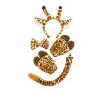 Oshhni Set di orecchie e coda di giraffa in peluche con cerchietto per capelli, ideale per feste a tema, balli di fine anno, Peluche