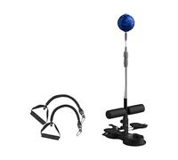 Oshhni Sit up Bar 2 in 1, Punching Ball da Pavimento Regolabile con 2 Ventose, Attrezzatura di Assistenza up Bar per Indoor, Corda Spessa Nera