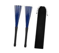 Oshhni Spazzole per batteria Spazzole in filo di nylon Estensibili con manico Comodi accessori per percussioni Regali per suonare la batteria Jazz Drum, Blu