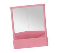 Oshhni Specchio non reversibile Specchio cosmetico Stabile 23x19 cm Regalo da donna Design sottile Specchio per trucco True Image per soggiorno da tavolo, ROSA