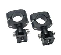 Oshhni Staffa per luce ausiliaria girevole da 2 pezzi, adatta per barre metalliche da 22 mm-25 mm, parti di ricambio leggere e resistenti alle vibrazioni, Nero