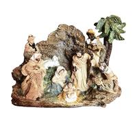 Oshhni Statuetta della Natività, Statuetta da Collezione per la Famiglia, Artigianale in Resina, Miniatura della Natività Cattolica, Statua per la Scrivania