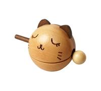 Oshhni Strumento a percussione a forma di pesce in legno Mokugyo con mazzuolo, tamburo tradizionale artigianale, strumento a percussione per la meditazione, Gatto