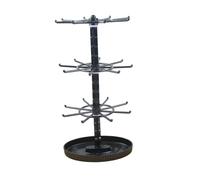 Oshhni Supporto Girevole per Gioielli, Organizer per Gioielli, Torre per Orecchini, Grande capacità, portaoggetti per collane, per vetrina da scrivania, Nero a 3 Livelli