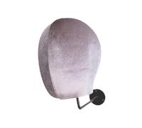 Oshhni Supporto per parrucca con testa di manichino, montaggio a parete, salvaspazio, porta cappelli da parete, base in metallo, espositore per cappelli con, Gancio Nero