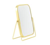 Oshhni Tabletop Makeup Mirror scrivania Vanity Mirror Destinna specchio specchio a doppio lato per il tavolo da toeletta da ufficio per la casa alberghiero, Oro