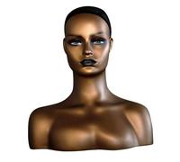 Oshhni Testa di manichino femminile con pavoncella di parrucca Manikin Display per collana