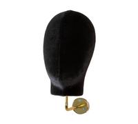 Oshhni Testa di Manichino per Cappelli Espositore Da Parete Supporto per Parrucche E Porta Berretti Realizzato in Tessuto E Schiuma Adatto per Negozi Saloni, Velluto Nero