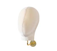 Oshhni Testa di Manichino per Cappelli Espositore Da Parete Supporto per Parrucche E Porta Berretti Realizzato in Tessuto E Schiuma Adatto per Negozi Saloni, Velluto Beige