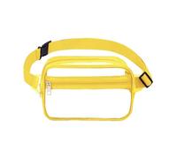 Oshhni trasparente, versatile, alla moda, in PVC, impermeabile, leggero, portaoggetti per allenamento, festival, Giallo