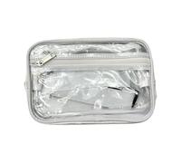 Oshhni trasparente, versatile, alla moda, in PVC, impermeabile, leggero, portaoggetti per allenamento, festival, Bianco