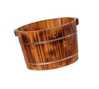 Oshhni Vasca per pediluvio in legno Points con doppio manico, vasca per pediluvio riutilizzabile, vasca per lavaggio piedi alta per il bagno, M