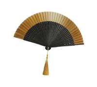 Oshhni Ventaglio pieghevole in bambù per compleanno, ballo, donna, decorazione per matrimoni, Giallo