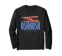 OshKosh Wisconsin Design Vintage Biplano Maglia a Manica