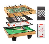 OSHYLE Tavolo Multigioco 4 in 1 per Bambini e Adulti - Mini Calcio Balilla, Biliardo, Air Hockey e Scacchi - Set Giochi da Tavolo Combinato Salvaspazio per Famiglia e Feste (69x41cm) (Standard)