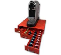 Osila Porta cialde da caffè con 3 cassetti, organizer da cucina per 48 cialde Nespresso, organizer per cialde di caffè (rosso)