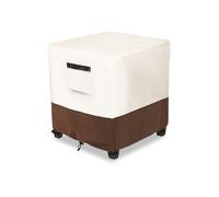 Osileyo Copertura impermeabile per ottomana da patio, quadrata, per tavolino piccolo, resistente, per mobili da esterno, dimensioni 56 x 55 x 45 cm (beige e marrone)