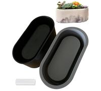 Osilifen Stampo ovale in silicone più grande, forma ovale, 17,8 x 8,4 cm (lunghezza x altezza), modello in silicone per vasi da fiori in cemento, modello in calcestruzzo per piante grasse fai da te,