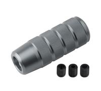 Osilly, pomello del cambio per auto, 95 mm, in alluminio, ponderato, con 3 adattatori filettati M8, M10, M12 x 1,25, universale, grigio