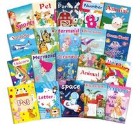 OSIMIG 20 libri da colorare per bambini dai 2 agli 8 anni, mini libri da colorare per sacchetti da festa, libro da colorare per bambini include temi unicorno, sirena, dinosauro, mondo marino, animale
