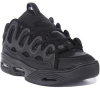 OSIRIS D3 2001 Suola Doppia con Lacci Skateboard Scarpe Tutti Nero Uomo UK 6 -