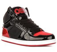 Osiris Nyc 83 CLK Supportata Tacco Midtop Uomo Trainer IN Nero Rosso UK 6 - 11