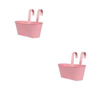 osiuujkw 2 Set di Vaso da Fiori sospeso Multiuso con Diversi Colori Arcobaleno Fioriere da Balcone in Staccabili Ringhiera sospesa Rosa, Rosa 2Insieme