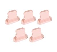 osiuujkw 5 Pezzi Tappo per Cellulare Tappo Antipolvere Smartphone in Lega di Alluminio Protezione Antipolvere Sostituzione per 12ProMax, Oro Rosa
