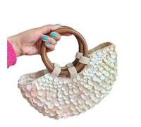 osiuujkw Borsa, borsa da donna, struttura in legno, grande Per scala multistrato alla moda e adatta per uscite, shopping o come regalo