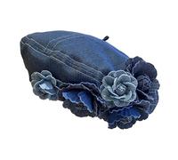 osiuujkw Cappello basco alla moda per la primavera e l'autunno, comodo e indispensabile per tutti i giorni, accessorio essenziale per le donne che amano lo, Colore denim, Da 56 cm a 59 cm