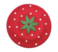 osiuujkw Cappello caldo alla moda con basco per ragazze, donne, alla moda, stile fragola, adatto per vari eventi all'aperto, festival, Natale, viaggi, vacanze, regalo di Capodanno