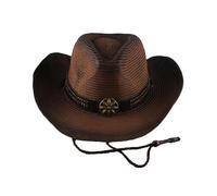 osiuujkw Cappello da Cow Boy Cappello a Per Tesa Larga Western Cow Boy Donna Uomo Elegante Accessorio per Esterni per Il Campeggio e le Escursioni Avventure Escursionismo Feste